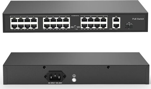 8 Ports 120W(AC100-240V) Ethernet PoE Switch, 2X Uplink Gigabit RJ45 Ports, Support 4K 8MP 5MP PoE IP Security Cameras, 802.3af/at Compliant, Metal Plug and Play , Lightning Protection, LY-POE08 in Saudi Arabia
