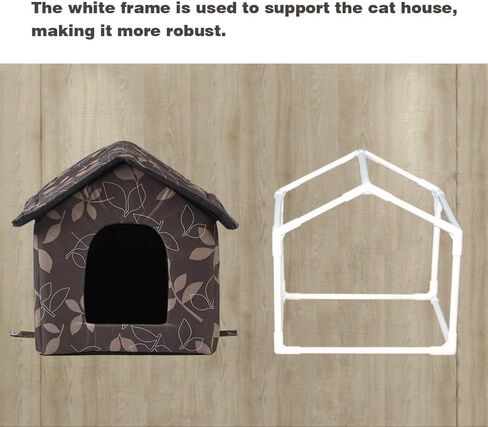 Winter Outdoor Heated Cat House, Sturdy Indoor and Outdoor Cat House with Heating Mat, Waterproof, Insulated, Weather Resistant Outdoor Wildcat House, Outdoor Stray Cat Shelter (Brown) in Saudi Arabia