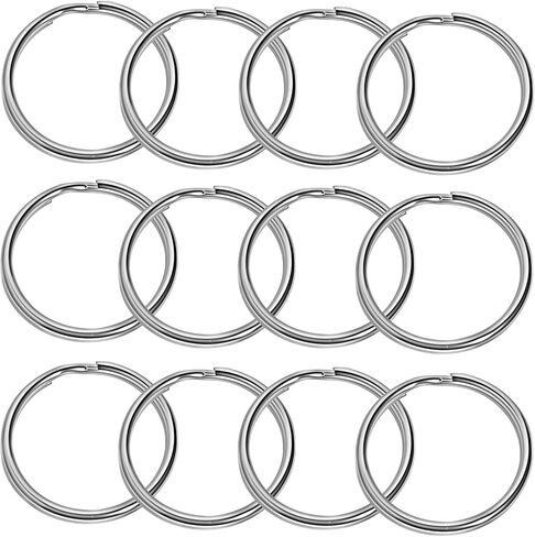 20 Pcs Flat Key Rings for Car Keys, Split Rings for Keychains, Silver Metal Keychain Ring for Crafts Women's Men's Keys Accessories, 1 inch (25mm) Outer Diameter in Saudi Arabia