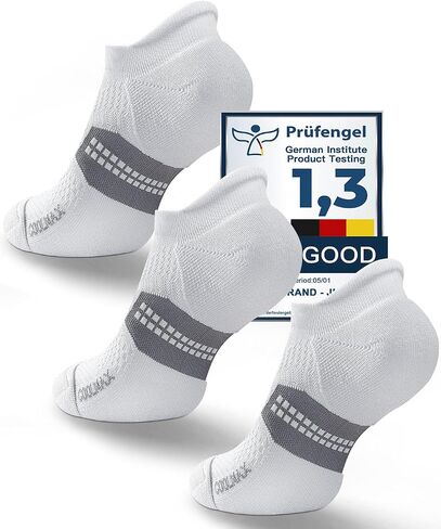 Coolmax Bamboo Viscose Compression Tab Running No Show Socks Men Moisture Wicking Cushioned Anti-Blister in Kuwait
