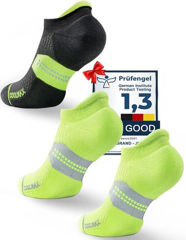 Coolmax Bamboo Viscose Compression Tab Running No Show Socks Men Moisture Wicking Cushioned Anti-Blister in Kuwait