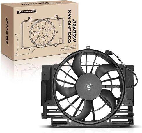 A-Premium Engine Radiator Cooling Fan Assembly Compatible with BMW E53 Series X5 2000-2006, Sport Utility, Replace# 64546921381, 64546921940 in Saudi Arabia