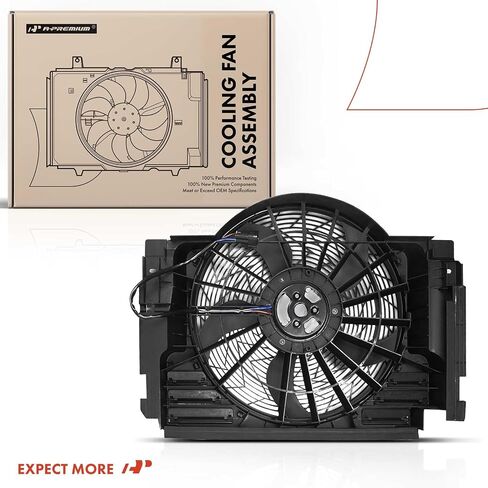 A-Premium Engine Radiator Cooling Fan Assembly Compatible with BMW E53 Series X5 2000-2006, Sport Utility, Replace# 64546921381, 64546921940 in Saudi Arabia