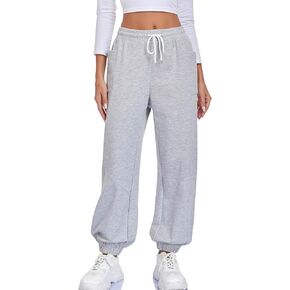 سراويل رياضية نسائية فضفاضة عالية الخصر من Oymyakon، سراويل رياضية مريحة للتمرين في صالة الألعاب الرياضية، سراويل سفلية قطنية للاستراحة in Kuwait