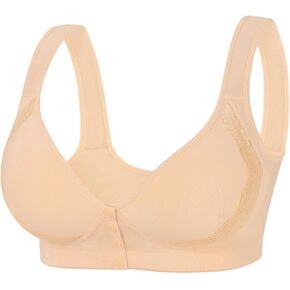 Women‘s Front Closure No Underwire Breathable Wireless Snap Closing Bra in Kuwait