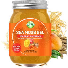 Sea Moss Gel 16 in 1 - Irish Sea MossGel 18.5OZ with Wildcrafted SeamossGel, Black Seed Oil, Burdock Root, Ashwagandha, Bladderwrack - Rich in Vitamins & Minerals - Non-GMO & Natural in Kuwait