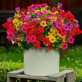 20 Pcs Artificial Fake Pansy Flowers for Outdoors, Faux Silk Pansies Spring Flowers UV Resistant Artificial Plants Outdoor for Planter Front Door Porch Yard Patio Home Decor(Purple Yellow White) in Kuwait