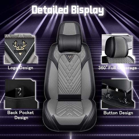 Seat Covers for Chevy Equinox EV 2024-2025,Front Seats Back Seat Covers,Car Seat Cover Waterproof,Car Seat Covers All Weather(Luxury 5 Seats, Black Gray) in Kuwait