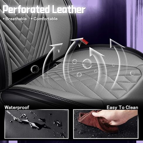 Seat Covers for Chevy Equinox EV 2024-2025,Front Seats Back Seat Covers,Car Seat Cover Waterproof,Car Seat Covers All Weather(Luxury 5 Seats, Black Gray) in Kuwait