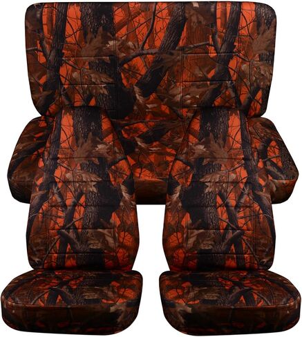 Totally Covers Compatible with 1987-1995 Jeep Wrangler YJ Camo Seat Covers: Brown Tree Camouflage - Full Set: Front & Rear (19 Prints) 2-Door Complete Back Bench in Kuwait