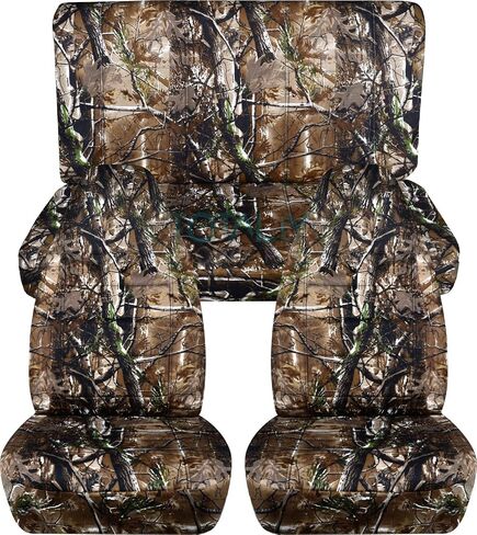 Totally Covers Compatible with 1987-1995 Jeep Wrangler YJ Camo Seat Covers: Brown Tree Camouflage - Full Set: Front & Rear (19 Prints) 2-Door Complete Back Bench in Kuwait