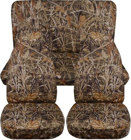Totally Covers Compatible with 1987-1995 Jeep Wrangler YJ Camo Seat Covers: Brown Tree Camouflage - Full Set: Front & Rear (19 Prints) 2-Door Complete Back Bench in Kuwait
