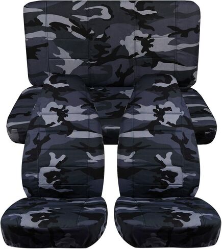 Totally Covers Compatible with 1987-1995 Jeep Wrangler YJ Camo Seat Covers: Brown Tree Camouflage - Full Set: Front & Rear (19 Prints) 2-Door Complete Back Bench in Kuwait