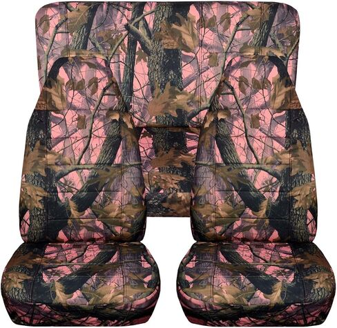 Totally Covers Compatible with 1987-1995 Jeep Wrangler YJ Camo Seat Covers: Brown Tree Camouflage - Full Set: Front & Rear (19 Prints) 2-Door Complete Back Bench in Kuwait