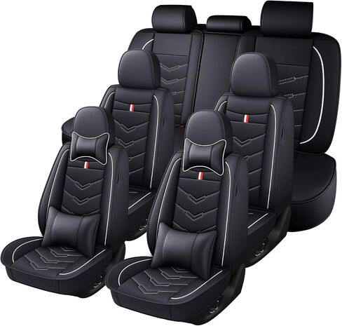 Car Seat Cover 7 Seats for KIA Telluride 2020-2025, Durable Wear Resistant Waterproof Sport Seat Cover, Breathable No Odor Premium Leather Vehicle Seat Covers.(Luxury,Black White) in Saudi Arabia