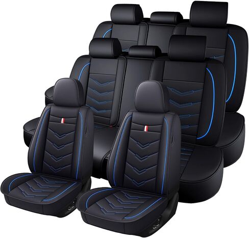 Car Seat Cover 7 Seats for KIA Telluride 2020-2025, Durable Wear Resistant Waterproof Sport Seat Cover, Breathable No Odor Premium Leather Vehicle Seat Covers.(Luxury,Black White) in Saudi Arabia