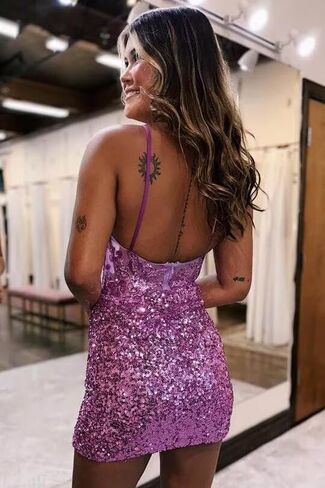 Noras dress Sequin Spaghetti Straps Homecoming Dress Short Wine Red Bodycon Corset Waist Cocktail Dresses for Teens 2 in Saudi Arabia
