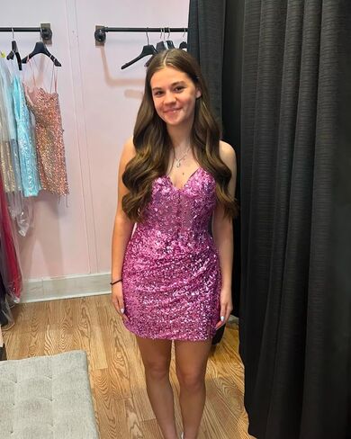 Noras dress Sequin Spaghetti Straps Homecoming Dress Short Wine Red Bodycon Corset Waist Cocktail Dresses for Teens 2 in Saudi Arabia