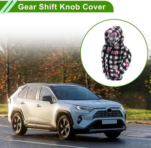 Universal 15x11.5cm/5.91"x4.53" Gear Shift Knob Cover Decoration Stick Shifting Handle Protector Polyester 1 Pc Hoodie Style Black White Pink in Saudi Arabia