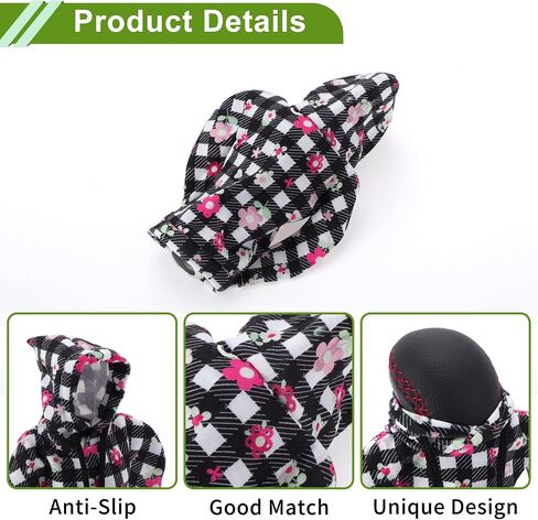 Universal 15x11.5cm/5.91"x4.53" Gear Shift Knob Cover Decoration Stick Shifting Handle Protector Polyester 1 Pc Hoodie Style Black White Pink in Saudi Arabia