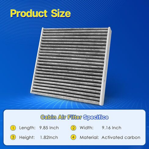 Cabin Air Filter with Activated Carbon, Replacement for CF11809, Silverado, Sierra, Suburban, Tahoe, Yukon, Escalade in Kuwait