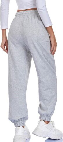 سراويل رياضية نسائية فضفاضة عالية الخصر من Oymyakon، سراويل رياضية مريحة للتمرين في صالة الألعاب الرياضية، سراويل سفلية قطنية للاستراحة in Kuwait