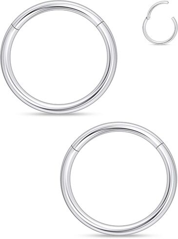 20G 18G 16G 14G 12G 10G 8G 6G 4G 2G Nose Rings Hoops Astm F136 Titanium Clicker Septum Lip Ring Tragus Helix Daith Rook Conch Snug Cartilage Lobe Earrings Hoop Piercing Jewelry For Women Men in Saudi Arabia