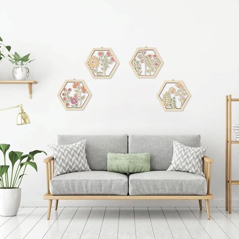 HOURIA 4pcs Funny Black Cat Wall Decor,11.2 * 9.8 Inches Boho Floral Cat Wood Signs,Kitty Flower Market Wall Art,Peeking Cat Decorations for Home Pet Shop,Cat Lover Gifts in Kuwait