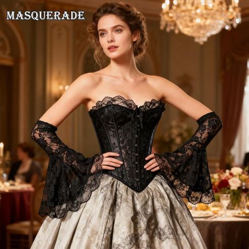 American Trends 1 Pair Womens Lace Bell Sleeves Gothic Witch Lace Mesh Arm Sleeve Vampire Accessory in Saudi Arabia
