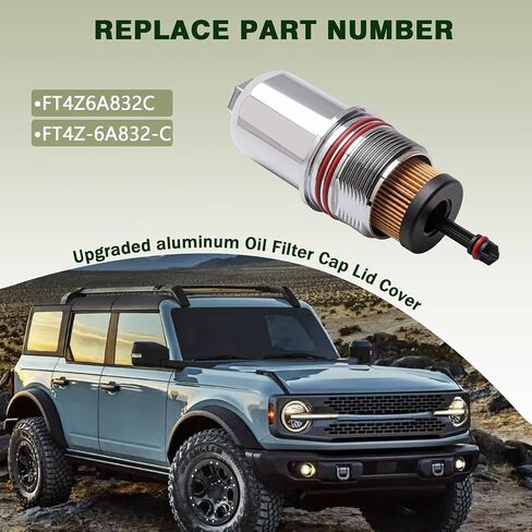 غطاء غطاء فلتر الزيت من ZONFANT متوافق مع Ford Lincoln Vehicle Fusion F150 Bronco Edge Explorer 2015-2021، Aviator Continental MKX MKZ 2016-2022، استبدال # FT4Z6A832C FT4Z-6A832-C in Kuwait