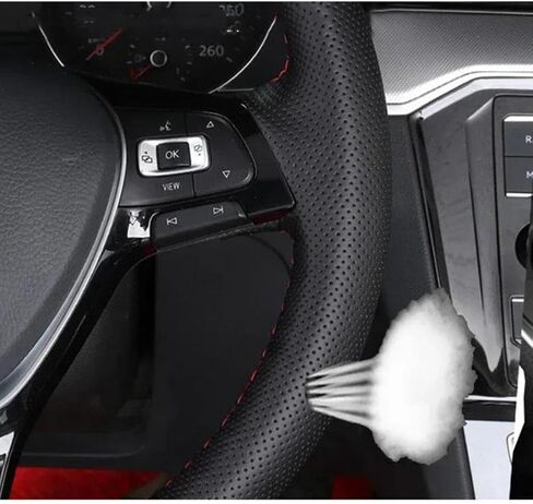 Black Car Steering Wheel Cover Leather Hand-Stitched, for Hyundai Tucson 3 2015 2016 2017 2018 2019 Funda Volante in Saudi Arabia