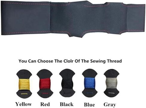 Black Car Steering Wheel Cover Leather Hand-Stitched, for Hyundai Tucson 3 2015 2016 2017 2018 2019 Funda Volante in Saudi Arabia