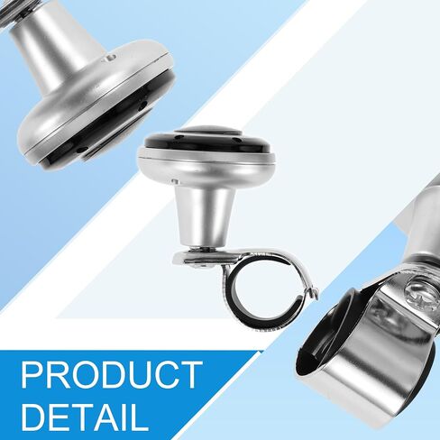 30mm Car Steering Wheel Knob Compass Vehicle Steering Wheel Rotator Ball for SUV Pickup Trucks Semi-Trailers Vans Boats Blue Silver Tone 1 Pc in Saudi Arabia