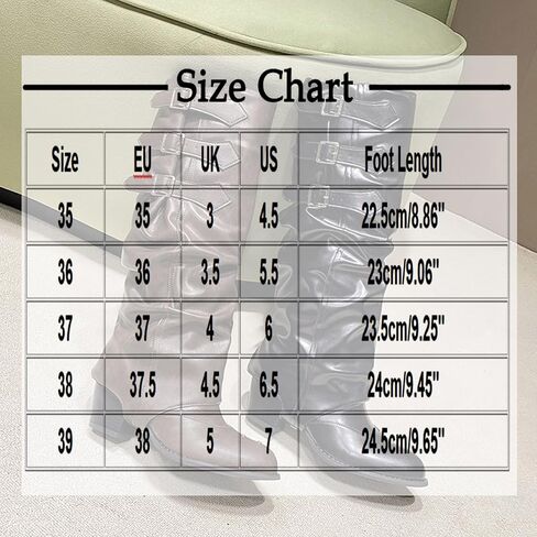 Knee High Boots for Women Fold Over Wide Calf Pull On Boots Goth Rave Buckle Strap Mid Heel Combat Shoes for Riding in Saudi Arabia