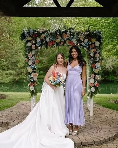 فساتين وصيفات العروس للسيدات من الساتان على شكل حرف A مطوي طويل رسمي للحفلات الراقصة وأشرطة واسعة in Kuwait