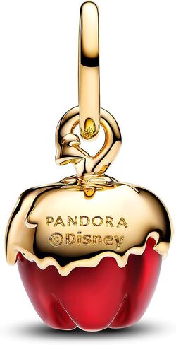 PANDORA Disney Villains Evil Queen Apple 14K Gold-Plated Dangle Charm with Red Murano Glass for Women, Yellow Gold, Medium, Yellow Gold, Kein Edelstein in Saudi Arabia
