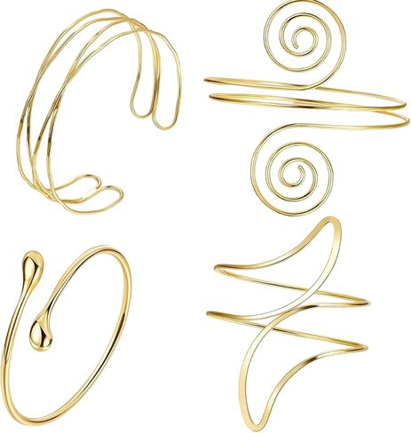 7 Pcs Gold Arm Cuff Jewelry for Women, Adjustable Upper Arm Cuff Bracelet Bangle, Plus Size Arm Cuff Jewelry, Boho Goddess Armlet, Upper Arm Band for Wedding Party in Saudi Arabia