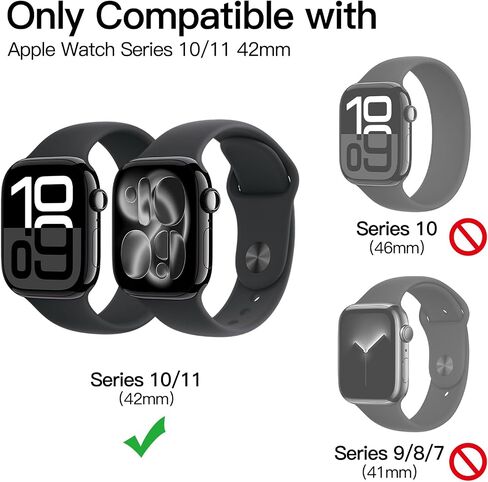 واقي شاشة JETech لساعة Apple Series 10 مقاس 46 مم، طبقة TPU مرنة ذاتية المعالجة، شفاف عالي الدقة مضاد للخدش، 3 عبوات in Saudi Arabia