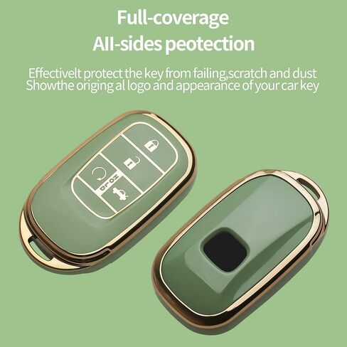 سلسلة مفاتيح غطاء مفتاح Honda Key Fob مناسبة لـ 2022 2023 2024 2025 Accord Civic HR-V CR-V Pilot Sport SI EX EX-L Touring Smart Key Shell (أسود) in Kuwait