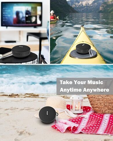 Inwa Portable Bluetooth Speaker for Bike, IP67 Waterproof Wireless Traveling Bicycle Speaker, TWS Mini Outdoor Speaker, Built in Mic for Bicycle Riding, Showering, Hiking, Pool, Beach, Golfing(Black) in Kuwait