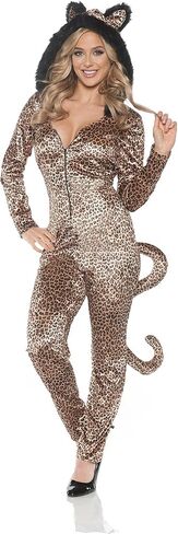 UNDERWRAPS Women's Hooded Leopard Jumpsuit With Tail Costume in Saudi Arabia