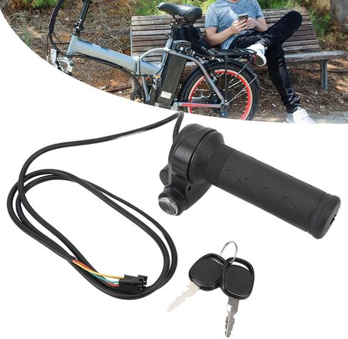 Full Twist Throttle, Electric Bike Twist Throttle Grip with 2 Keys Electric Scooter Waterproof Speed Controller Grip Handle for Electric Bicycle Scooter Universal in Saudi Arabia