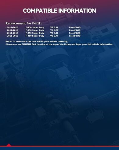 محمل العجلات الأمامية KAX 515130 متوافق مع 2011-2016 Ford F-250 Super Duty 4WD، 2011-2016 Ford F-350 Super Duty 4WD، 8 العروات مع ABS in Kuwait