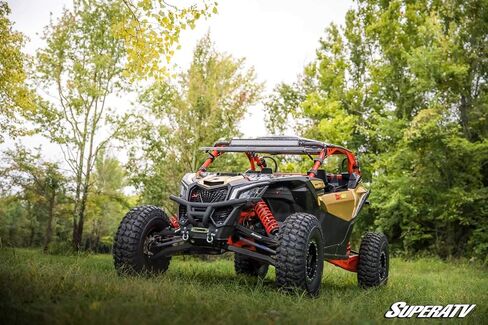 SuperATV Heavy Duty High Clearance Boxed Front A-Arms for 72" Wide Can-Am Maverick X3 Turbo R/Max/X RC/X RS/X MR (2017+) - BLACK - See Fitment in Saudi Arabia