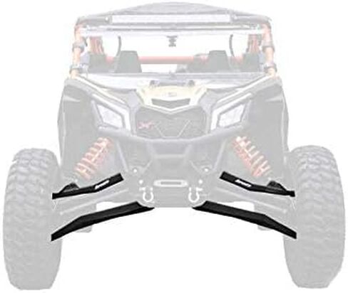 SuperATV Heavy Duty High Clearance Boxed Front A-Arms for 72" Wide Can-Am Maverick X3 Turbo R/Max/X RC/X RS/X MR (2017+) - BLACK - See Fitment in Saudi Arabia