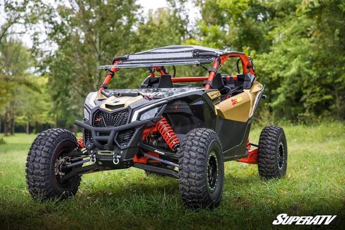SuperATV Heavy Duty High Clearance Boxed Front A-Arms for 72" Wide Can-Am Maverick X3 Turbo R/Max/X RC/X RS/X MR (2017+) - BLACK - See Fitment in Saudi Arabia