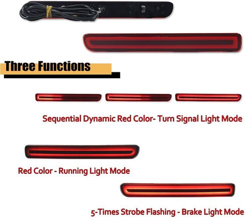 Smoked Lens 3 IN 1 LED Fog lamp for Land Rover Discovery 3 LR3, Land Rover Discovery 4 LR4 Rear Fog Bumper Reflector Brake Tail Sequential Flash Signal Lights in Kuwait