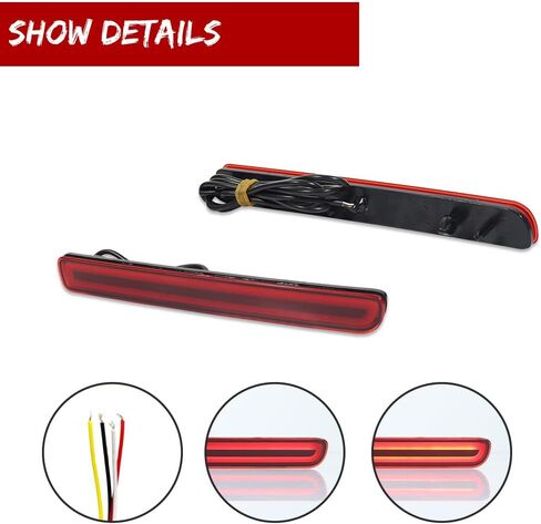 Smoked Lens 3 IN 1 LED Fog lamp for Land Rover Discovery 3 LR3, Land Rover Discovery 4 LR4 Rear Fog Bumper Reflector Brake Tail Sequential Flash Signal Lights in Kuwait