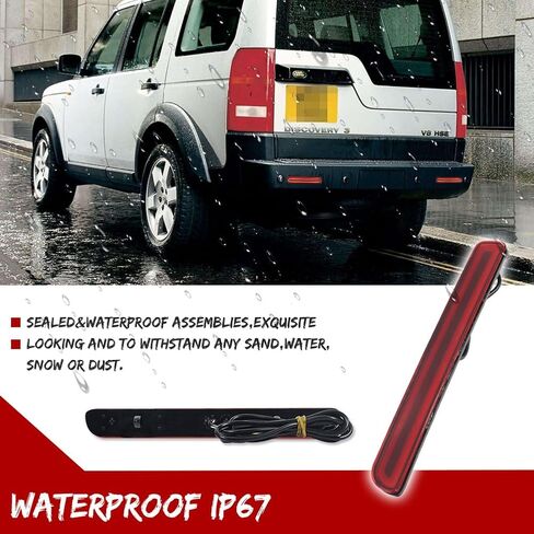 Smoked Lens 3 IN 1 LED Fog lamp for Land Rover Discovery 3 LR3, Land Rover Discovery 4 LR4 Rear Fog Bumper Reflector Brake Tail Sequential Flash Signal Lights in Kuwait