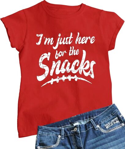 Go All Out I'm Just Here for The Snacks Funny Football Party Mens Women Youth T-Shirt in Saudi Arabia